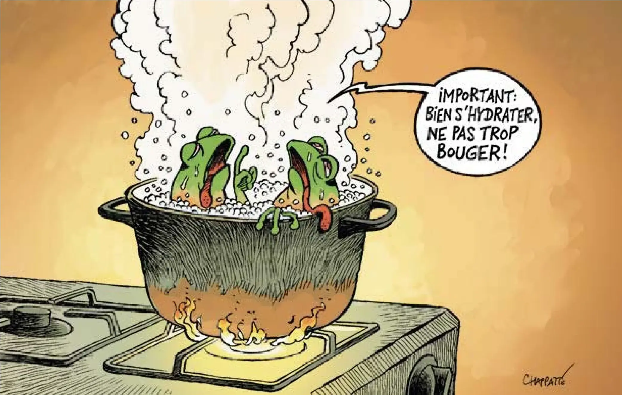 30 mai 2026 — Une vague de cha­leur inédite en Suisse et en Europe — Chappatte — Le Temps